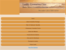 Tablet Screenshot of luddycremationcare.com